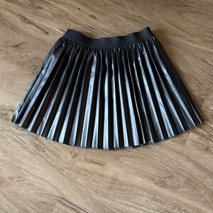 Crewcuts Faux Leather Black Pleated Skirt